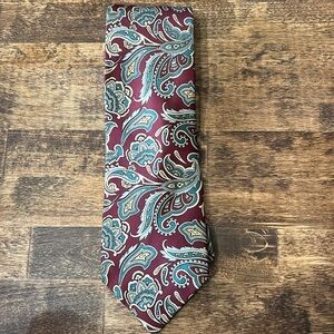 STAFFORD Executive Paisley Print Silk Tie